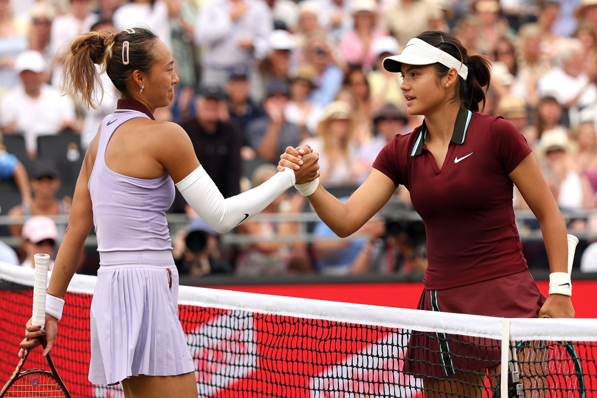 Zheng Qinwen and Emma Raducanu at the HSBC Championships - Source: Getty